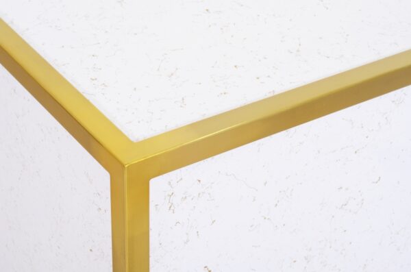 Glitz Faux Marble And Steel End / Side Table