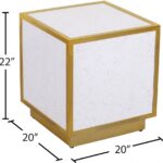 Glitz Faux Marble And Steel End / Side Table