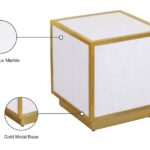 Glitz Faux Marble And Steel End / Side Table