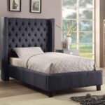 Ashton Linen Textured Fabric Upholstered Bed