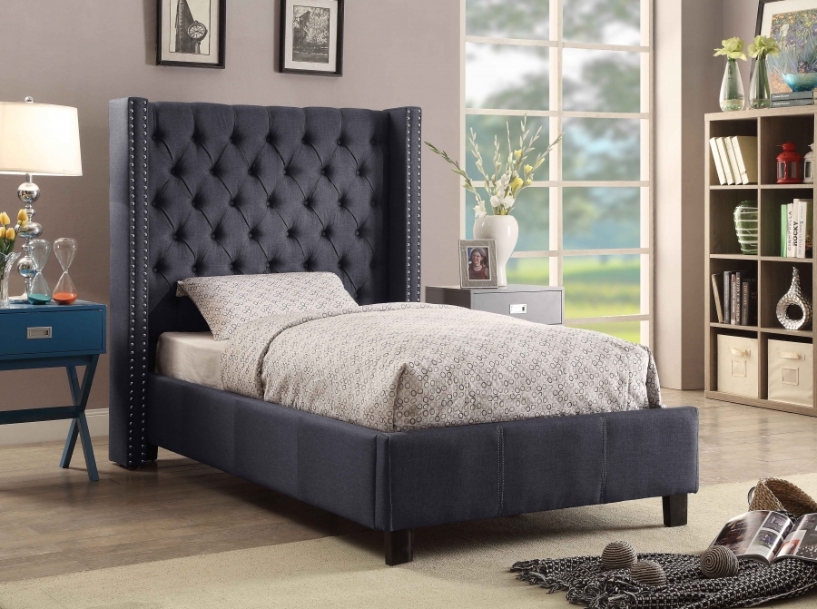Ashton Linen Textured Fabric Upholstered Bed