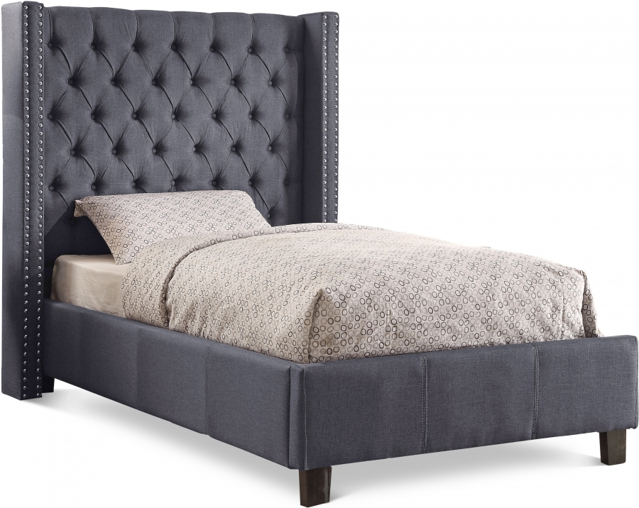 Ashton Linen Textured Fabric Upholstered Bed