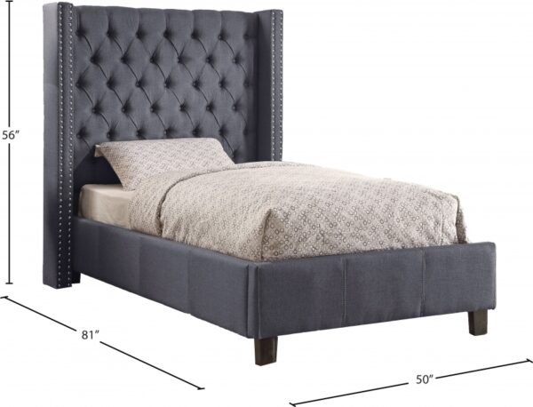 Ashton Linen Textured Fabric Upholstered Bed