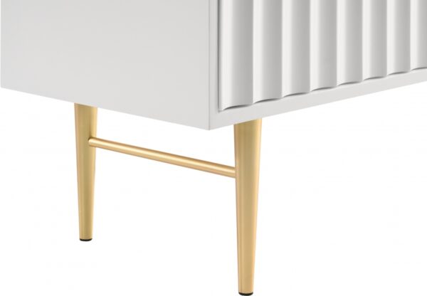 Modernist Wood Veneer And Stainless Steel Base Dresser