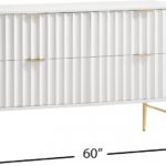 Modernist Wood Veneer And Stainless Steel Base Dresser