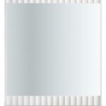 Modernist Wood Veneer And Stainless Steel Base Mirror