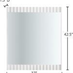 Modernist Wood Veneer And Stainless Steel Base Mirror