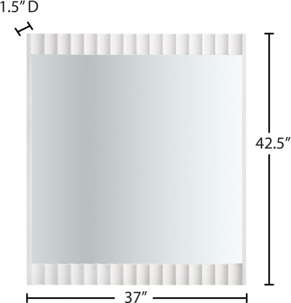 Modernist Wood Veneer And Stainless Steel Base Mirror