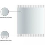 Modernist Wood Veneer And Stainless Steel Base Mirror