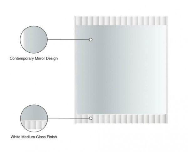 Modernist Wood Veneer And Stainless Steel Base Mirror