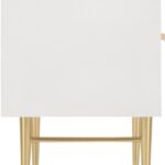 Modernist Wood Veneer And Stainless Steel Base Nightstand