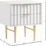Modernist Wood Veneer And Stainless Steel Base Nightstand