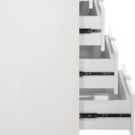 Modernist Wood Veneer And Stainless Steel Base Chest