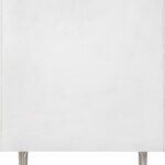 Modernist Wood Veneer And Stainless Steel Base Chest