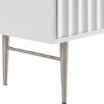 Modernist Wood Veneer And Stainless Steel Base Chest
