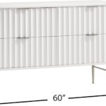 Modernist Wood Veneer And Stainless Steel Base Dresser