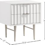 Modernist Wood Veneer And Stainless Steel Base Nightstand