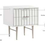 Modernist Wood Veneer And Stainless Steel Base Nightstand