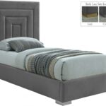 Nora Velvet Upholstered Twin Bed