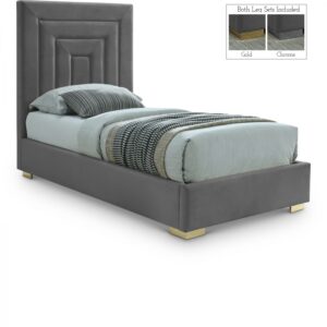 Nora Velvet Upholstered Twin Bed