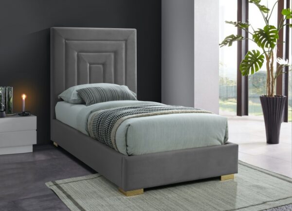 Nora Velvet Upholstered Twin Bed