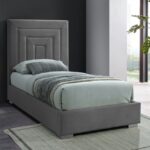 Nora Velvet Upholstered Twin Bed