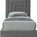 Nora Velvet Upholstered Twin Bed
