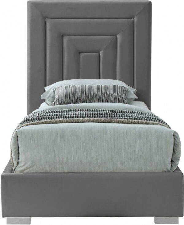 Nora Velvet Upholstered Twin Bed