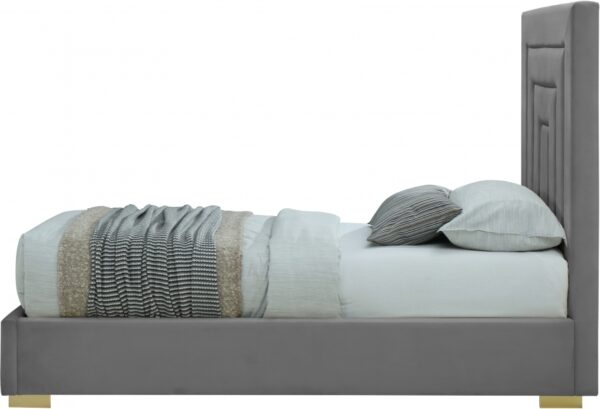 Nora Velvet Upholstered Twin Bed