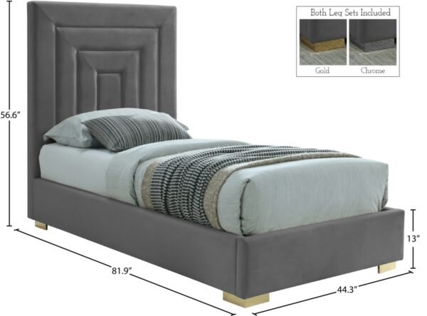Nora Velvet Upholstered Twin Bed