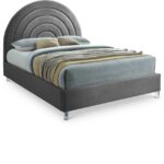 Rainbow Velvet Upholstered Bed