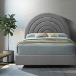 Rainbow Velvet Upholstered Bed