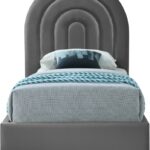 Rainbow Velvet Upholstered Twin Bed
