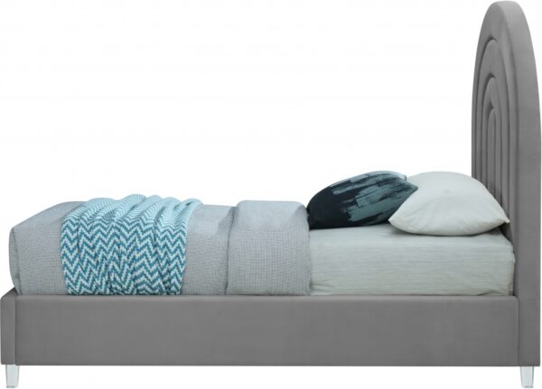 Rainbow Velvet Upholstered Twin Bed