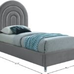 Rainbow Velvet Upholstered Twin Bed
