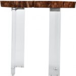 Woodland Acacia Wood Top And Acrylic Base End / Side Table