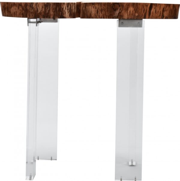 Woodland Acacia Wood Top And Acrylic Base End / Side Table