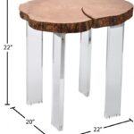 Woodland Acacia Wood Top And Acrylic Base End / Side Table