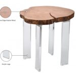 Woodland Acacia Wood Top And Acrylic Base End / Side Table