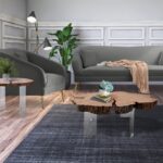 Woodland Acacia Wood Top And Acrylic Base End / Side Table