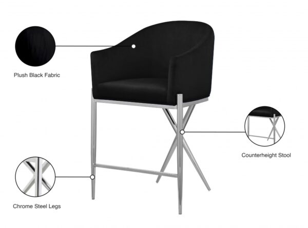 Xavier Velvet Upholstered Counter Stool