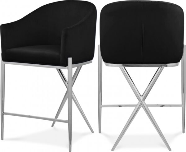 Xavier Velvet Upholstered Counter Stool