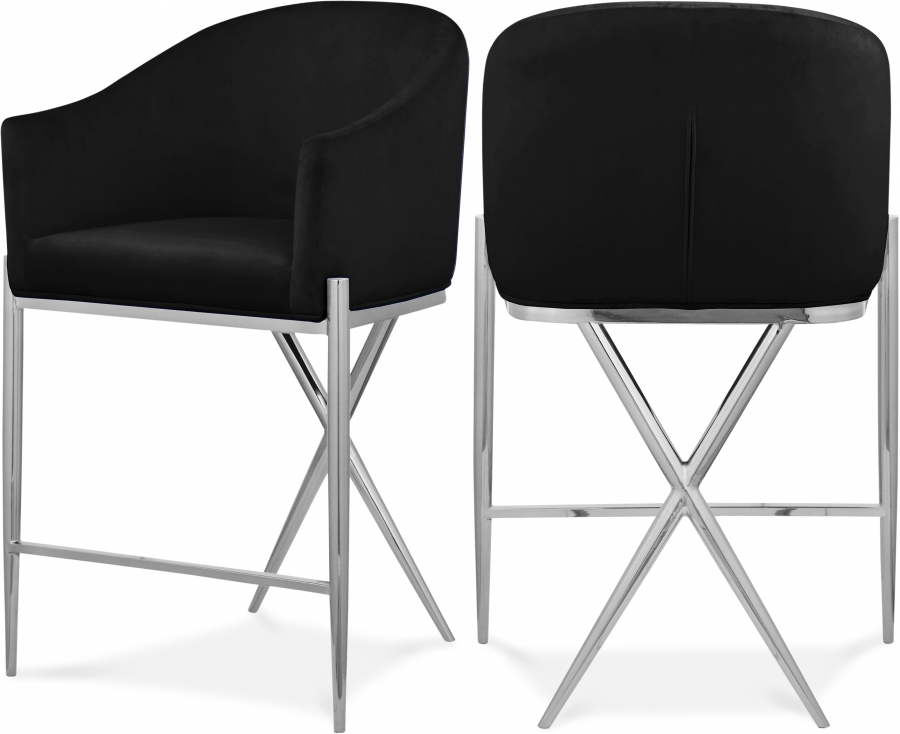 Xavier Velvet Upholstered Counter Stool