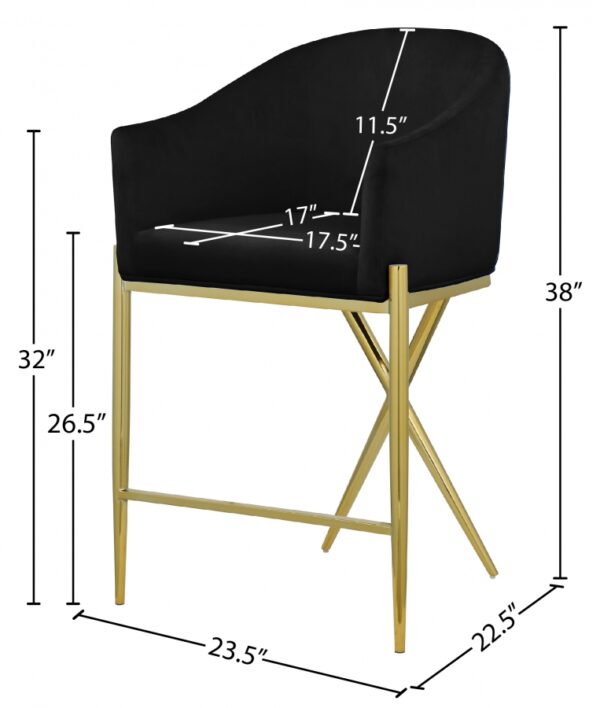 Xavier Velvet Upholstered Counter Stool