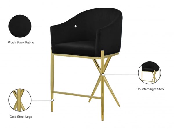 Xavier Velvet Upholstered Counter Stool