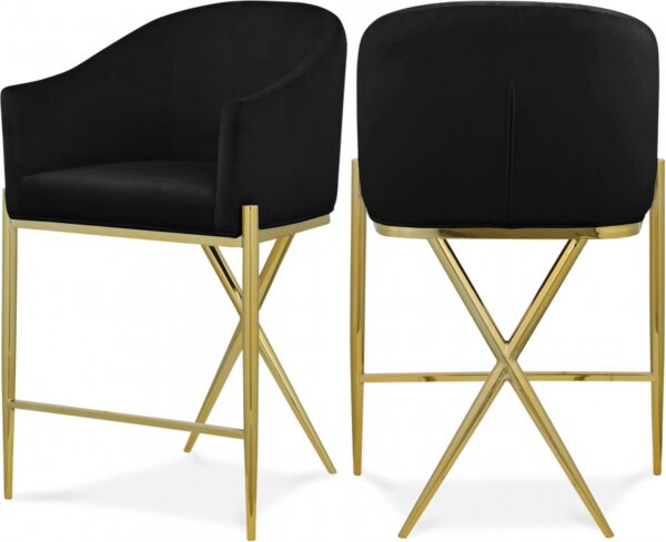 Xavier Velvet Upholstered Counter Stool