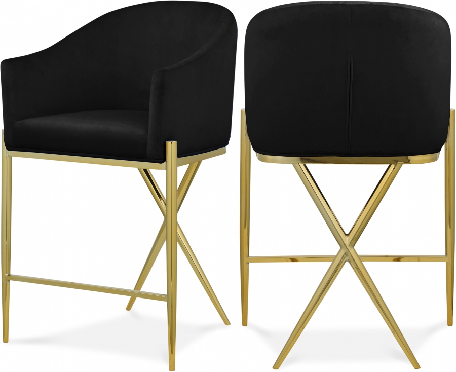 Xavier Velvet Upholstered Counter Stool