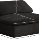 Cozy Velvet Upholstered Overstuffed Fiber Filled Comfort Comfort Armless Modular Chair