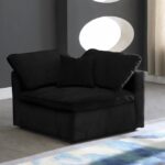 Cozy Velvet Upholstered Overstuffed Fiber Filled Comfort Comfort Corner Modular Chair