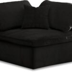 Cozy Velvet Upholstered Overstuffed Fiber Filled Comfort Comfort Corner Modular Chair